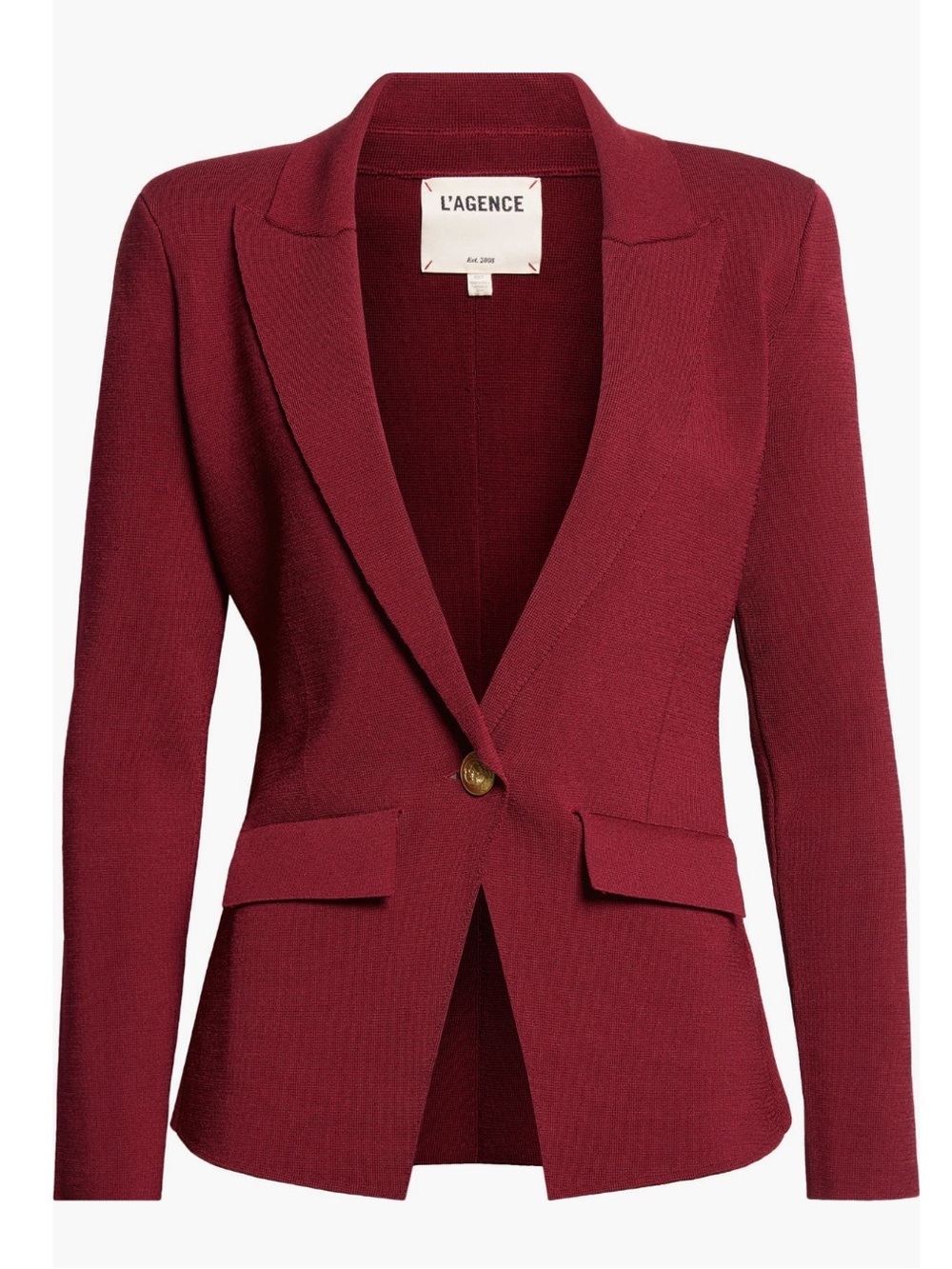 L'AGENCE Chamberlain Knit  Blazer with Gold Button